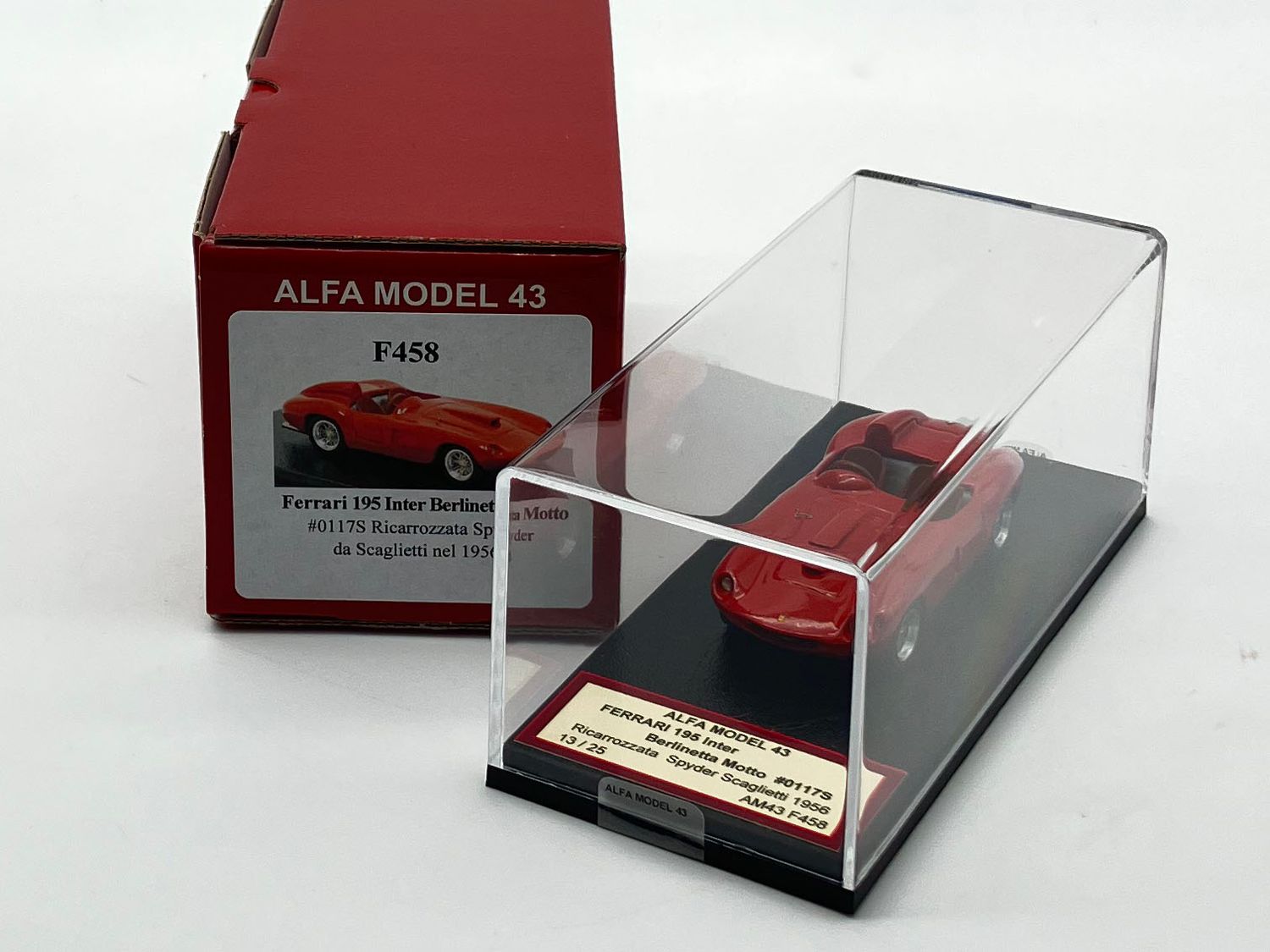 ALFA MODEL AM43F458 - Ferrari 195 Inter Berlinetta Motto Ricarrozzata Spyder da Scaglietti nel 1956