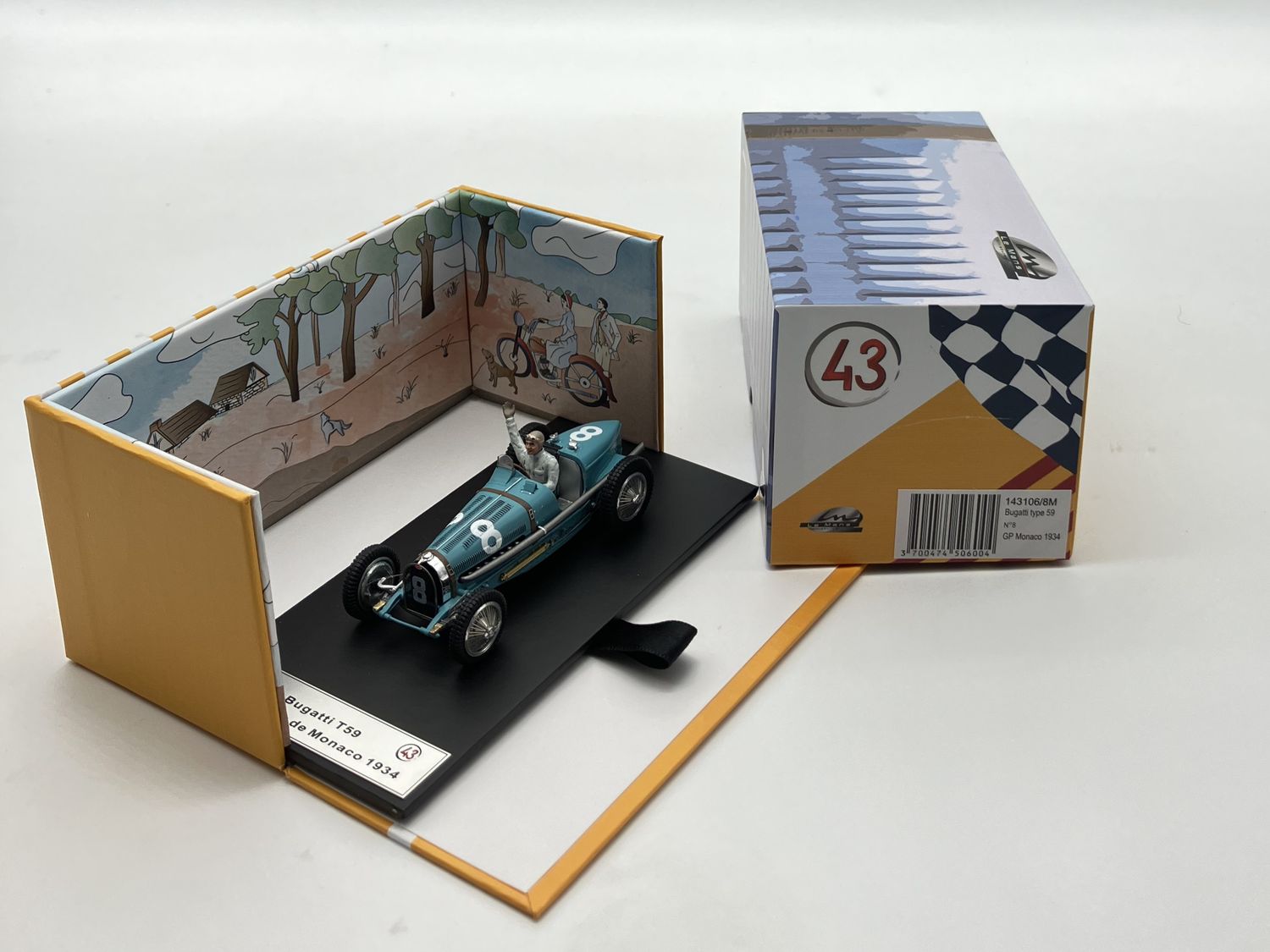 LE MANS MINIATURES - LM143106-8M - Bugatti type 59 n.8 GP Monaco 1934 - Dreyfus LE MANS MINIATURES - LM143106-8M - Bugatti type 59 n.8 GP Monaco 1934 - Dreyfus