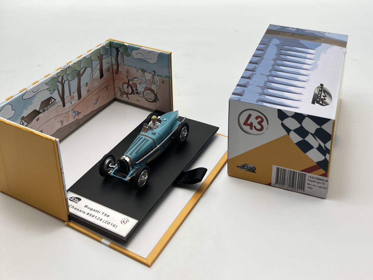 LE MANS MINIATURES - LM143106M-LB - Bugatti type 59 chassis n.59124 bleu ciel LE MANS MINIATURES - LM143106M-LB - Bugatti type 59 chassis n.59124 bleu ciel