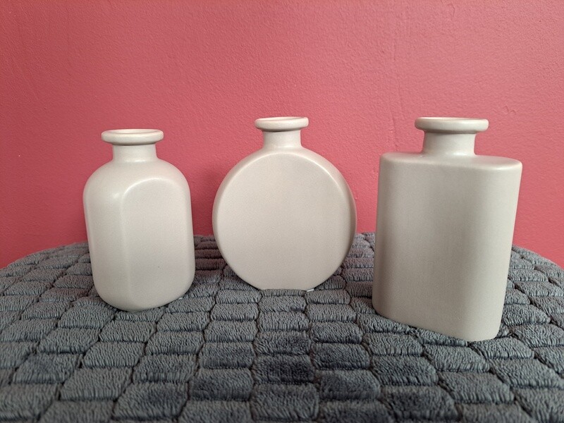 Set van 3 vaasjes grijs