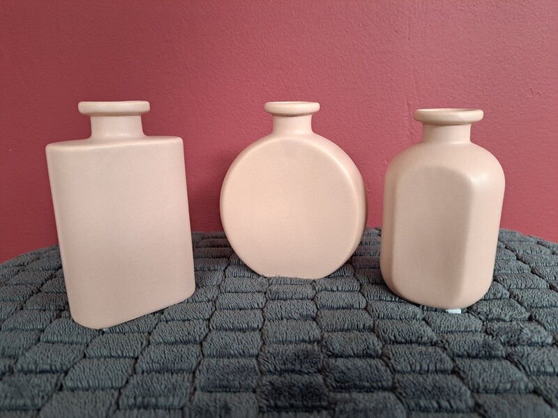 Set van 3 vaasjes rose