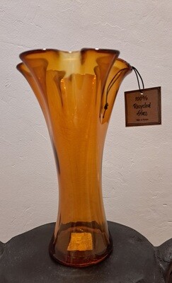Vaas amberkleurig gerecycled glas