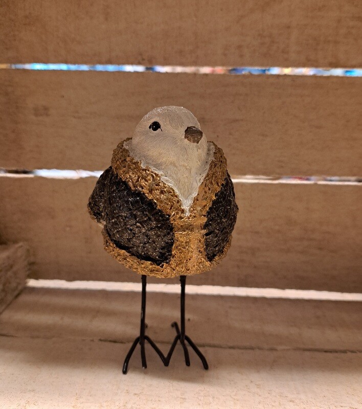 Kerstvogel zwarte met gouden jas