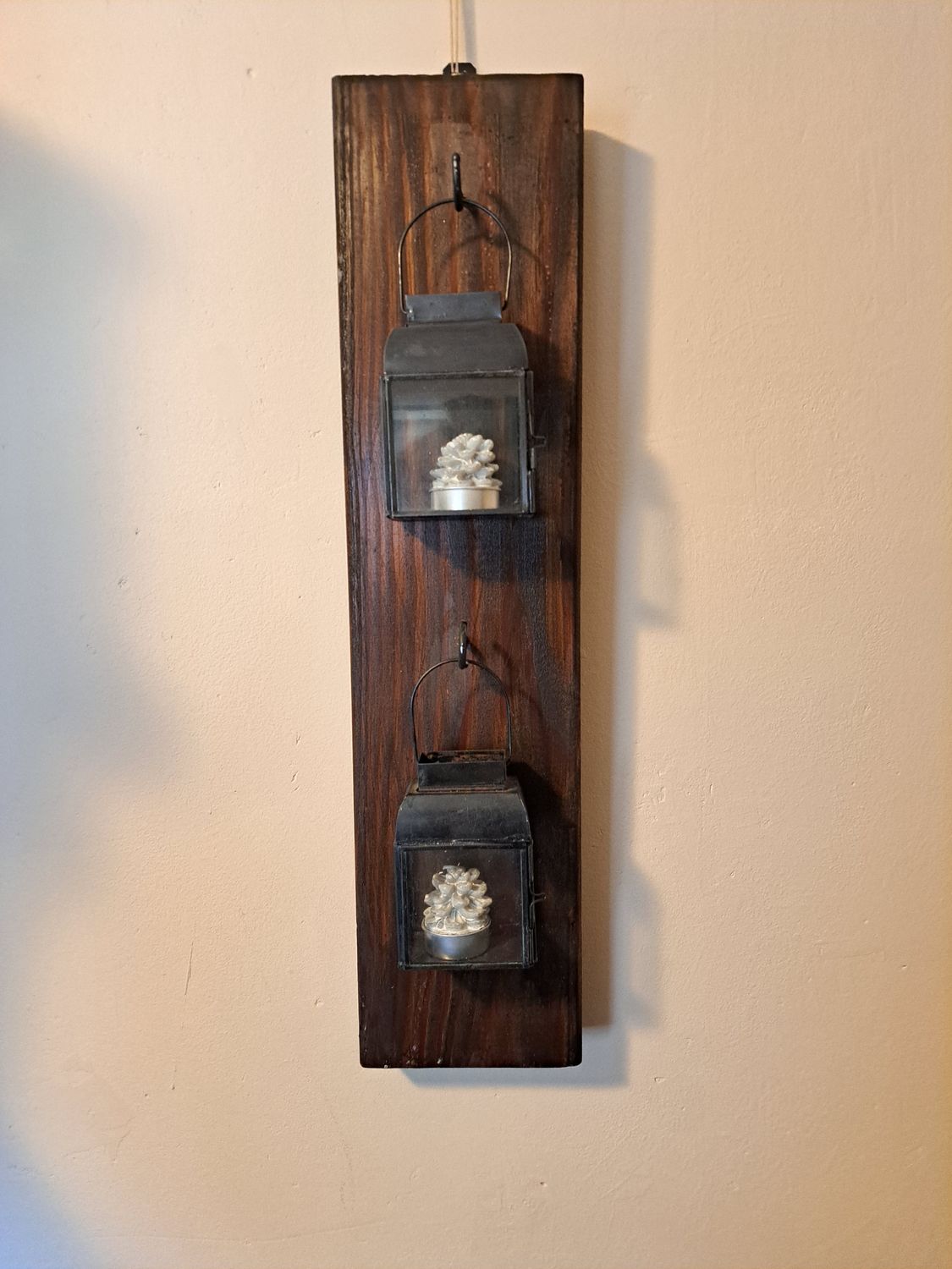 Steigerplank met waxinelichtjes