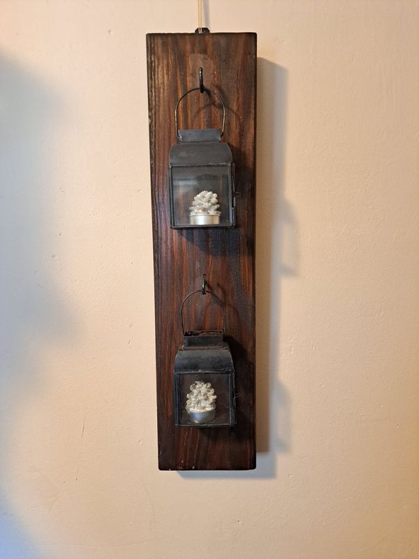 Steigerplank met waxinelichtjes