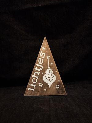 Houten kerstboom lichtjes