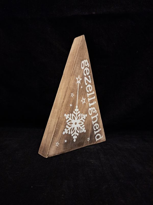 Houten kerstboom gezelligheid