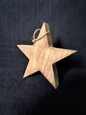 Houten ster bruin klein