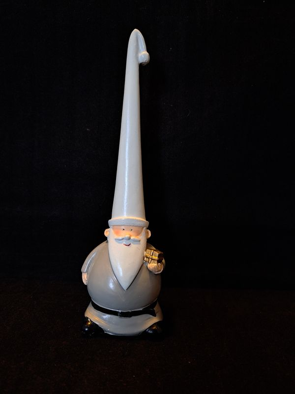 Kerstman lange muts grijs