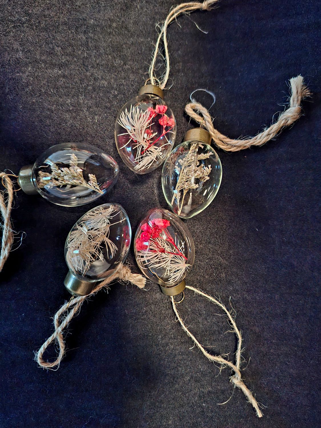 5 glazen ei-hangers klein