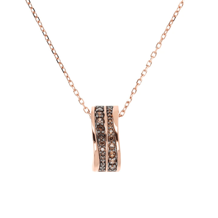 Collier pendentif vague avec zircone cubique