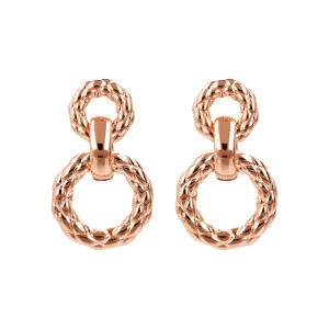 Boucles d'oreilles cercle double matelassé