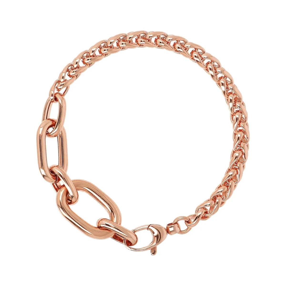 Bracelet Chaîne Spiga et Maillons Ovales