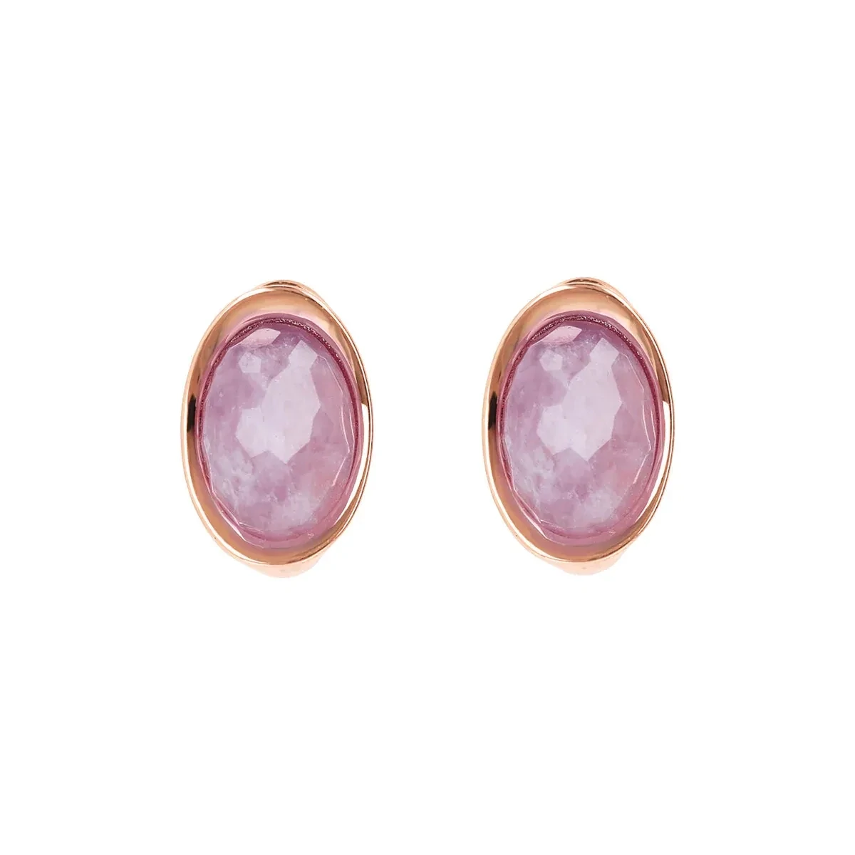 Boucles d'oreilles avec Pierre Naturelle Ovale