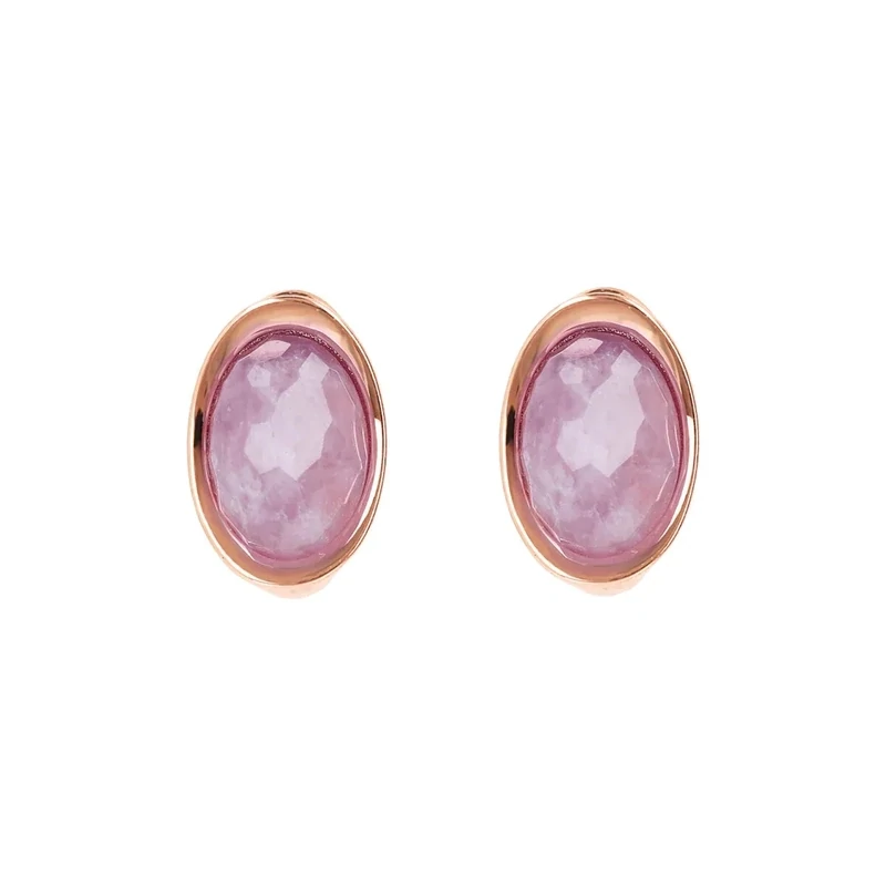 Boucles d'oreilles avec Pierre Naturelle Ovale