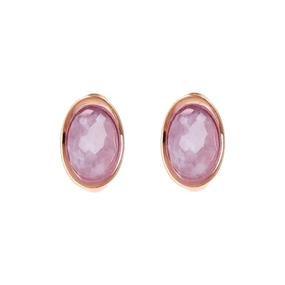 Boucles d'oreilles avec Pierre Naturelle Ovale