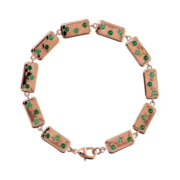 Bracelet Étoile avec Éléments Rectangulaires et Points Lumineux en Oxyde de Zirconium