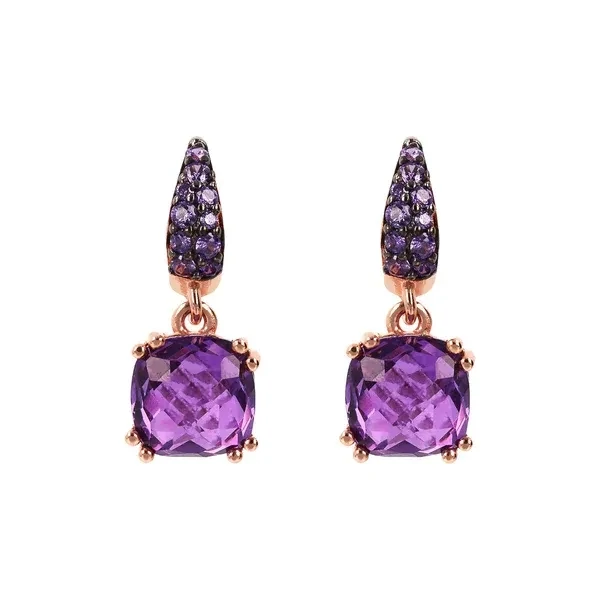 Boucles d'Oreilles Pendantes avec Pierre Prisma Gem et Pavé