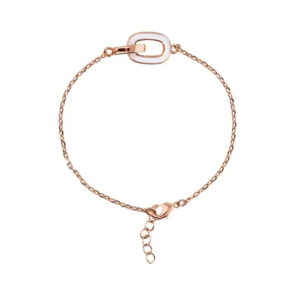 Bracelet chaîne Forzatina avec double maillon émaillé bicolore