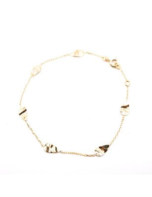 Bracelet gouttes froissées en Or jaune 9 carats
