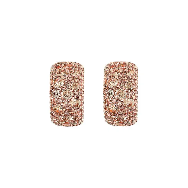 Boucles d'oreilles créoles pavées de zircons cubiques