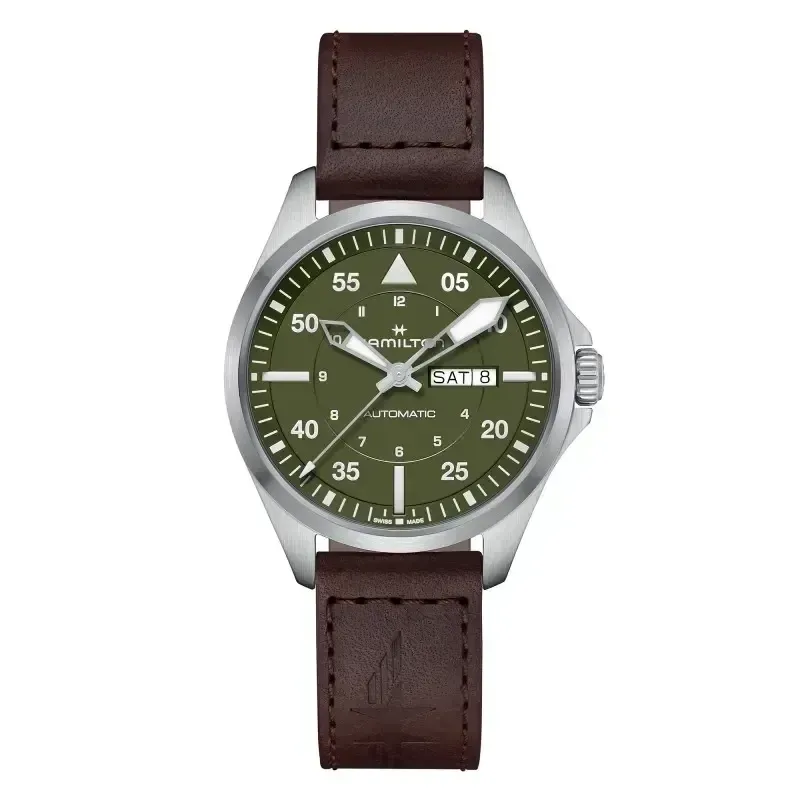 Khaki Aviation Pilot Day Date Auto