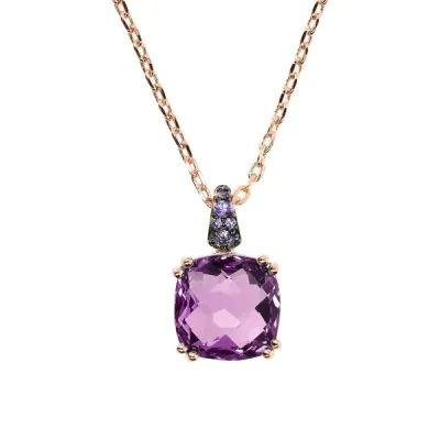 Collier Chaîne Jaseron avec Pierre Prisma Gem et Pavé Collier Chaîne Jaseron avec Pierre Prisma Gem et Pavé