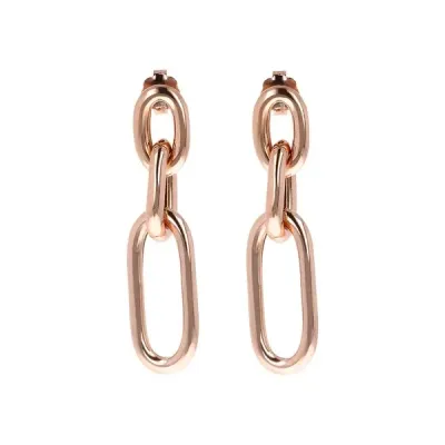 Boucles d'Oreilles Pendantes avec Trombone Maille Forzatina Allongée Boucles d'Oreilles Pendantes avec Trombone Maille Forzatina Allongée