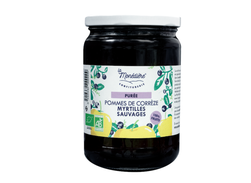 Purée de Pommes / Myrtilles sauvages 300 g