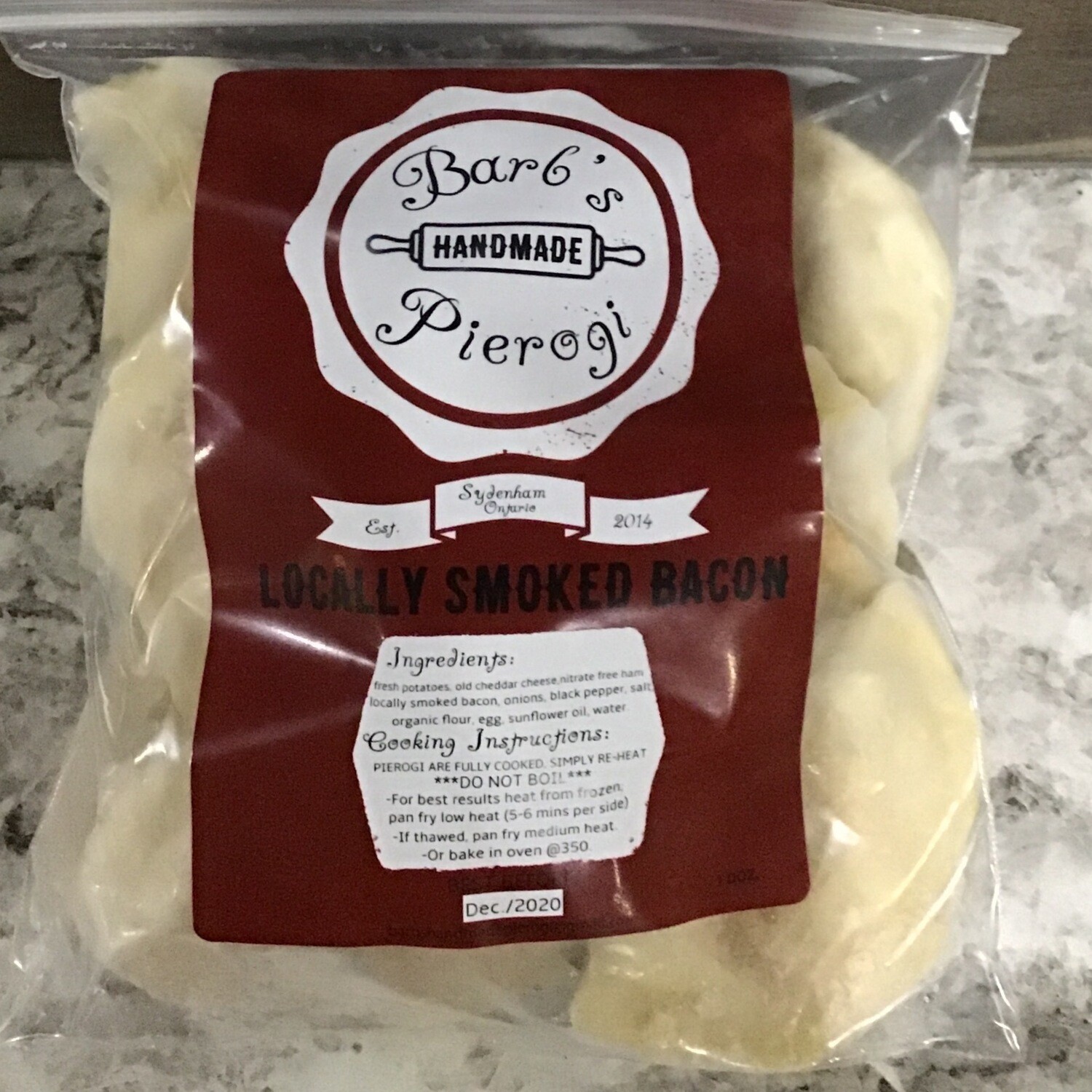 Barb’s Handmade Pierogi - 12pc- Locally Smoked Bacon