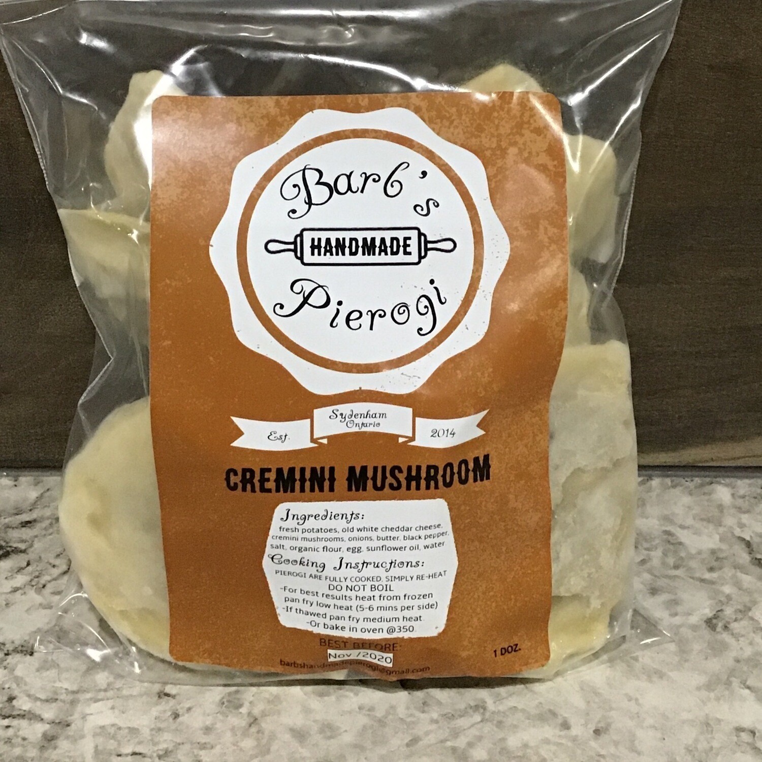 Barb’s Handmade Pierogi - 12pc- Caramelized Onion &amp; Cemini Mushroom