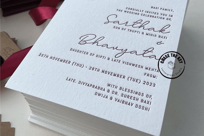 Minimal letterpress cards