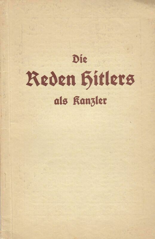 Die Reden Hitlers als Kanzler