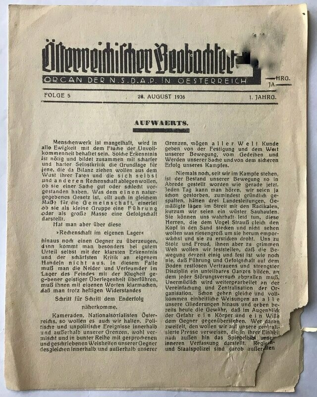 Österreichischer Beobachter - Kampfzeit 1936 Österreichischer Beobachter - Kampfzeit 1936