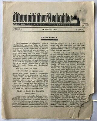 Österreichischer Beobachter - Kampfzeit 1936