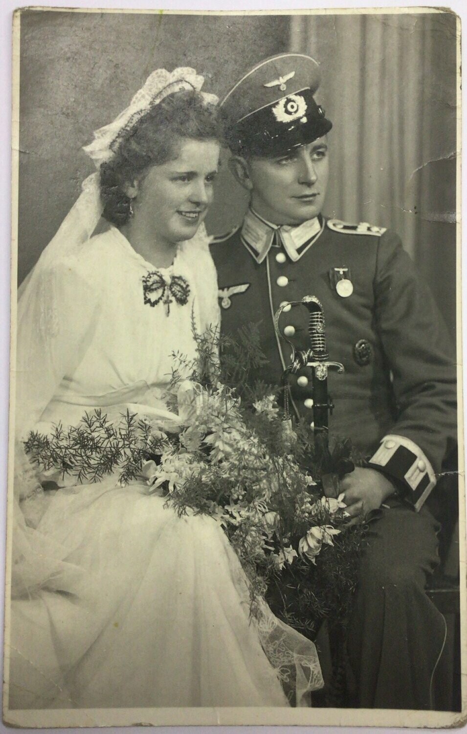 Hochzeits-Photo Feldwebel der Wehrmacht