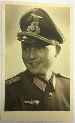 Portrait-Photo Wehrmachtsoffizier mit Schirmmütze