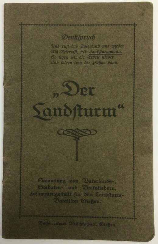 Liederheft: Der Landsturm
