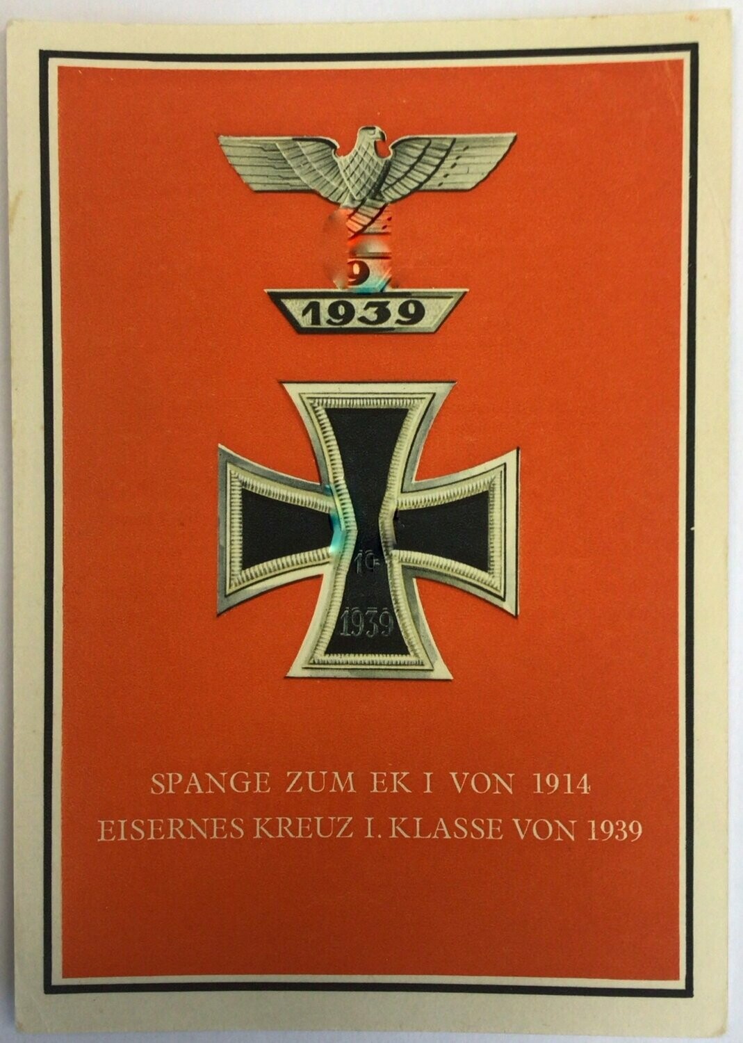 Propagandapostkarte: Die Kriegsorden des großdeutschen Reiches - Eisernes Kreuz 1. Klasse