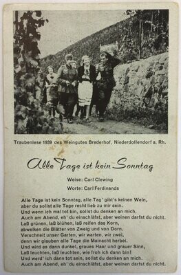 Propagandapostkarte - Liederpostkarte: Alle Tage ist kein Sonntag