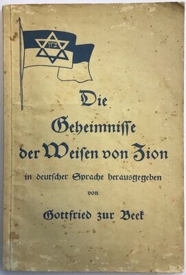 Gottfried zur Beek: Die Geheimnisse der Weisen von Zion - Broschierte Ausgabe (14. Auflage) aus dem Jahr 1933
