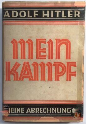 M. K. - Eine Abrechnung von Adolf Hitler - Ganzleinenausgabe (2. Auflage) des 1. Bandes aus dem Jahr 1926 mit Schutzumschlag (Farbkopie)
