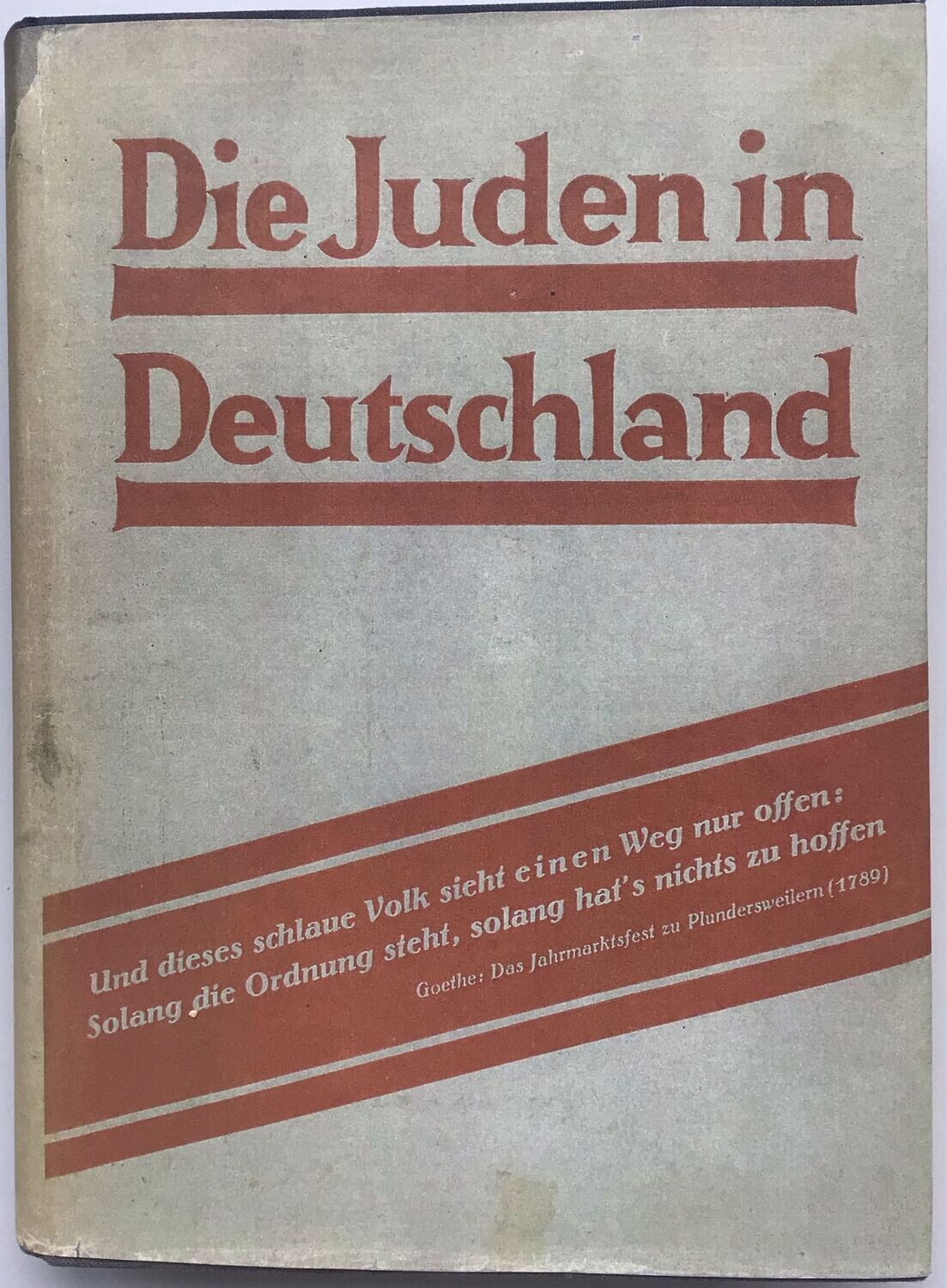 Die Juden in Deutschland - Ganzleinenausgabe (4. Auflage) aus dem Jahr 1936 mit Schutzumschlag (Kopie)