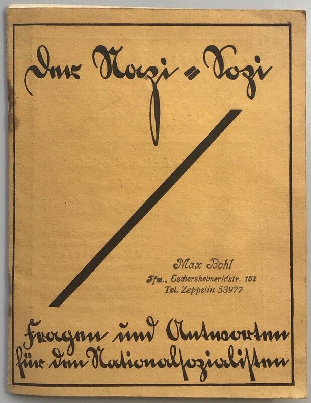 Goebbels: Der Nazi - Sozi - Fragen und Antworten für den Nationalsozialisten - Broschierte Ausgabe (2. Auflage) aus dem Jahr 1930