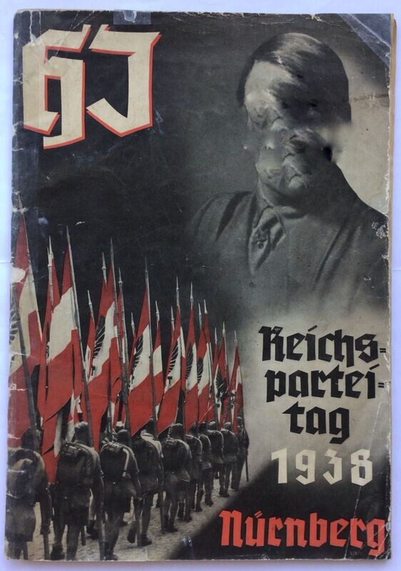 Die HJ. auf dem Reichsparteitag 1938 - Sonderausgabe der Zeitschrift "Unsere Fahne" - Broschierte Ausgabe aus  dem Jahr 1938 im Großformat