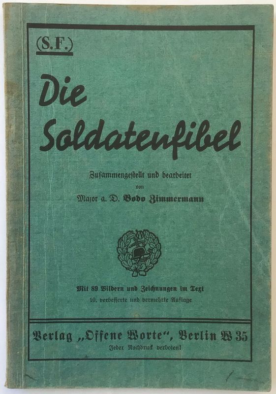 Zimmermann: Die Soldatenfibel - Broschierte Ausgabe (10. Auflage aus dem Jahr 1935