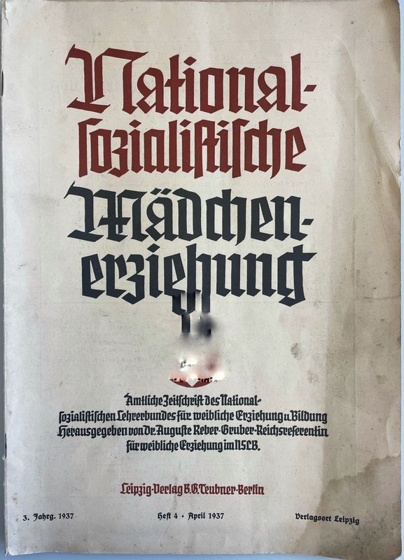 Nationalsozialistische Mädchenerziehung- Amtliche Zeitschrift des NSLB - Aprilheft 1937