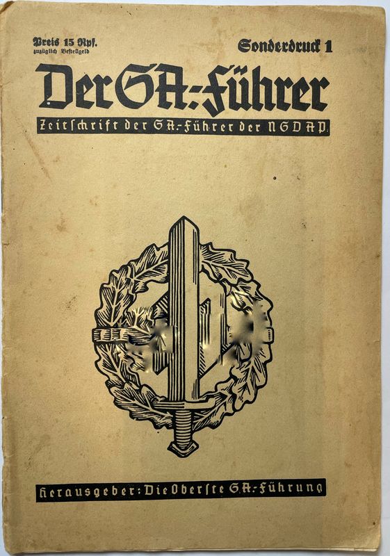 Der SA.-Führer - Zeitschrift der SA.-Führer der NSDAP - Sonderdruck 1 - 1939