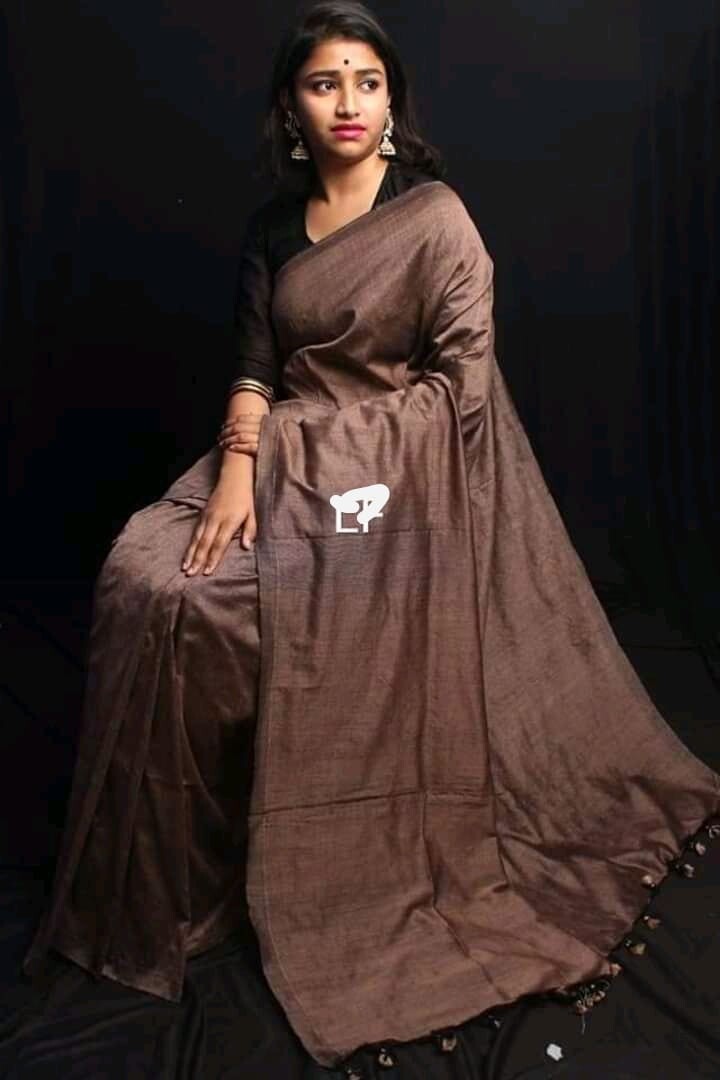 Plain cotton saree