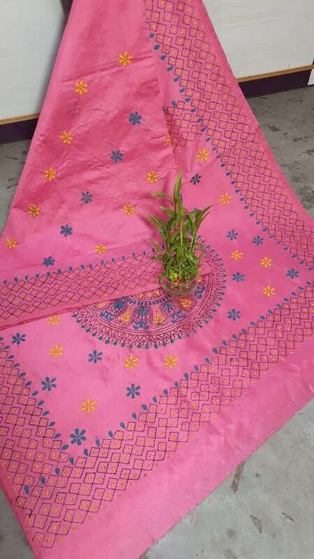 Cotton silk katha stich